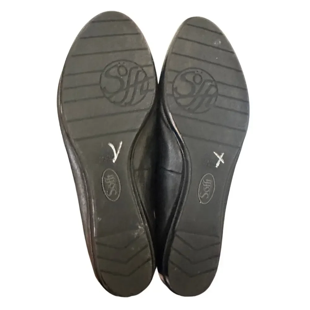 Sofft black and snake print tassled leather flats loafers 11M